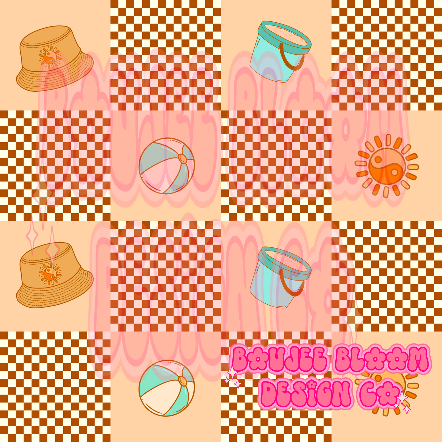 Beach Checkerwork Seamless