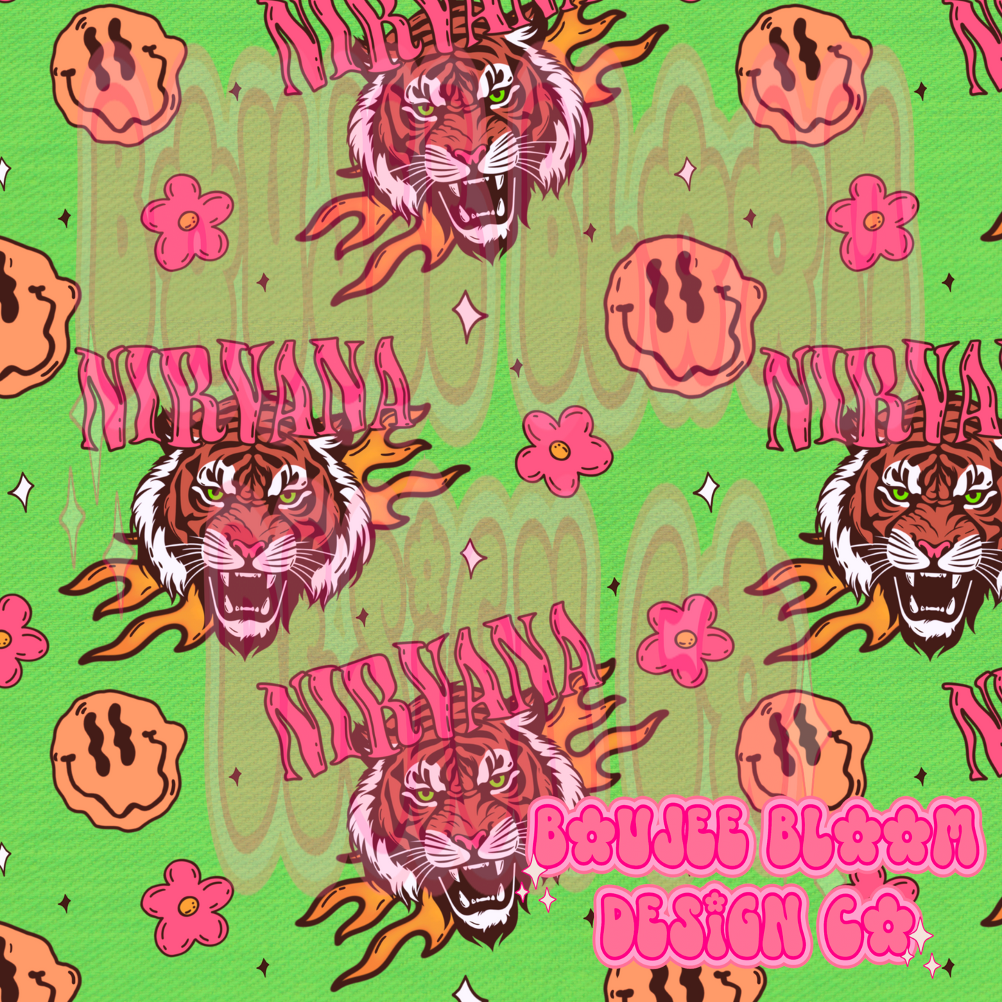 Lithium Tiger Neon Green Seamless