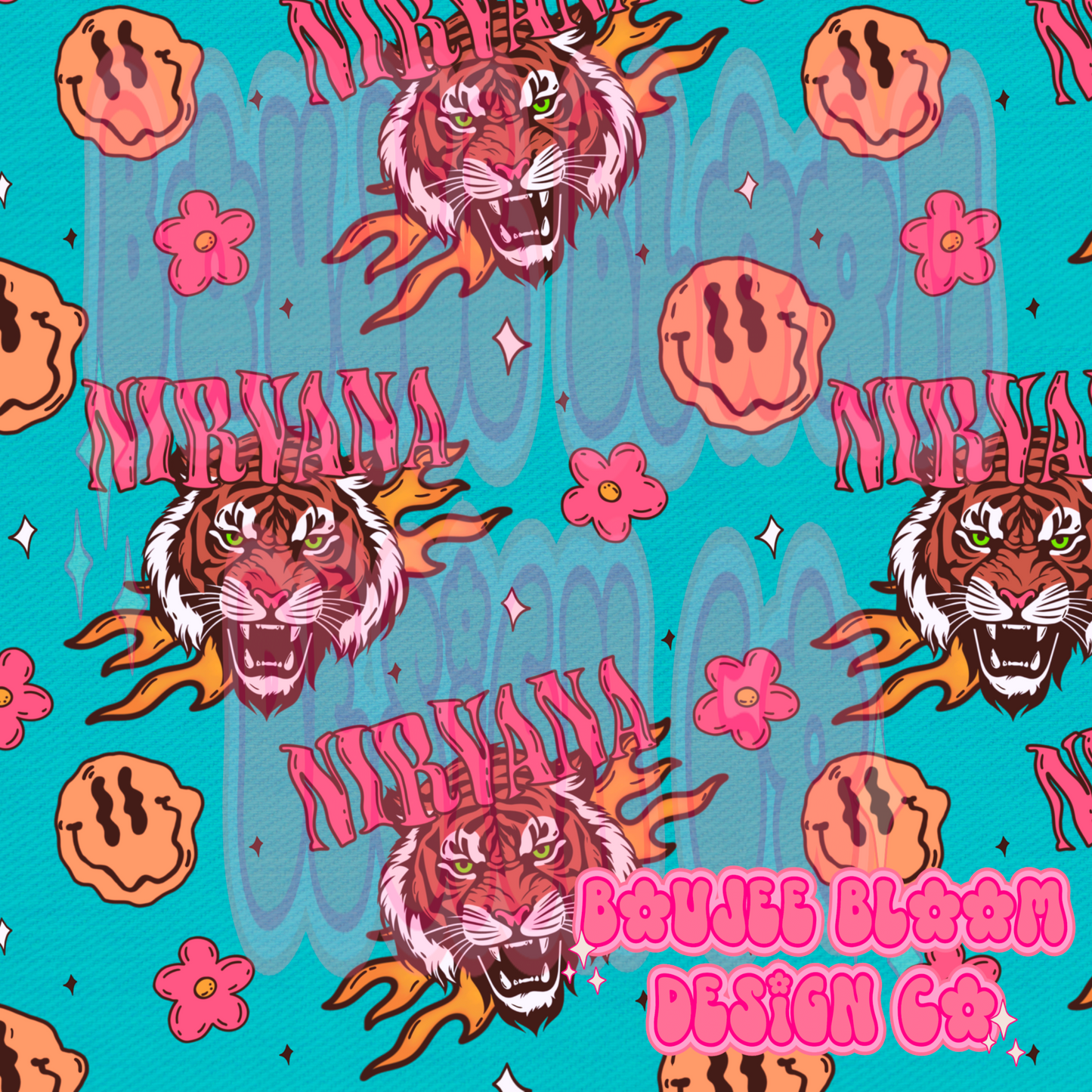 Lithium Tiger Blue Seamless