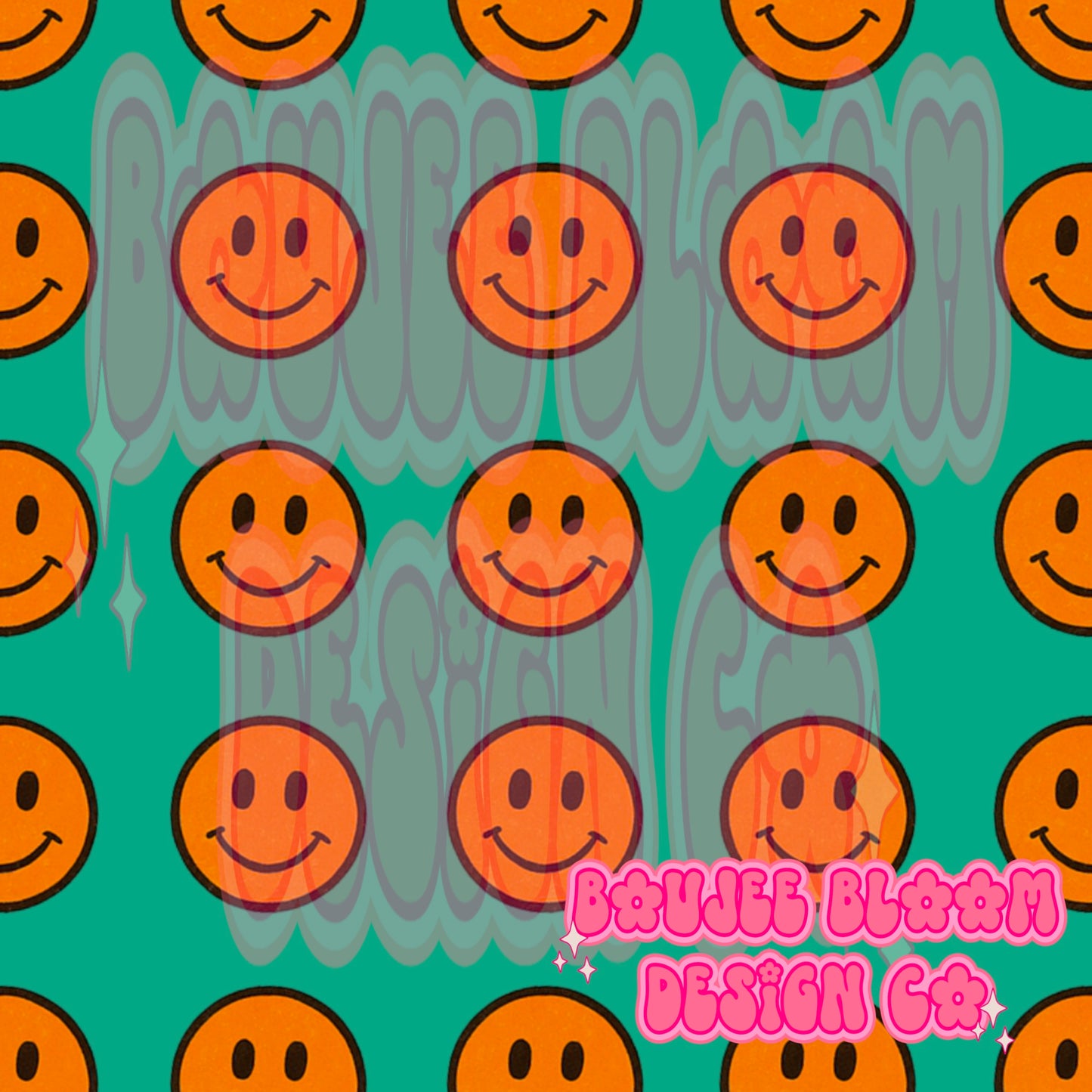 Teal Smiles SEAMLESS