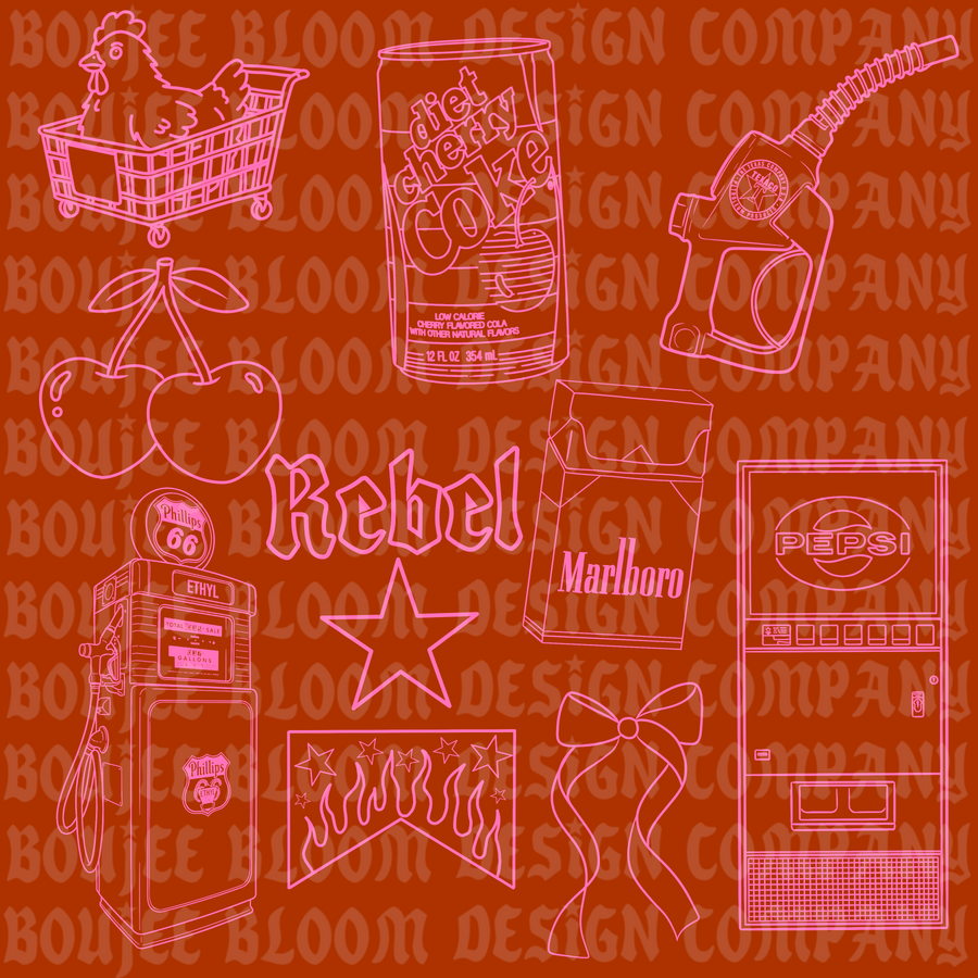 Retro Rebel Stamp Set PROCREATE ONLY