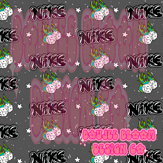 Swoosh Dice Gray seamless