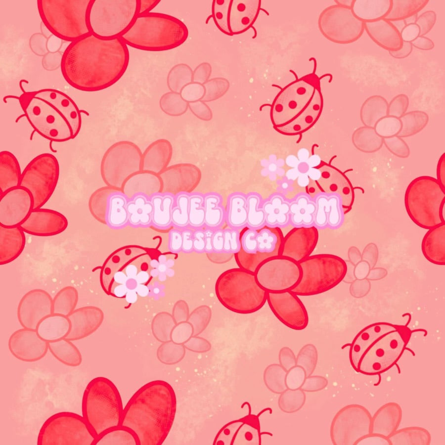 Pink Ladybug Floral