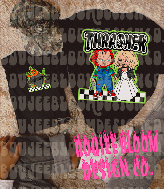 Good G and Bride Green Outline front and back