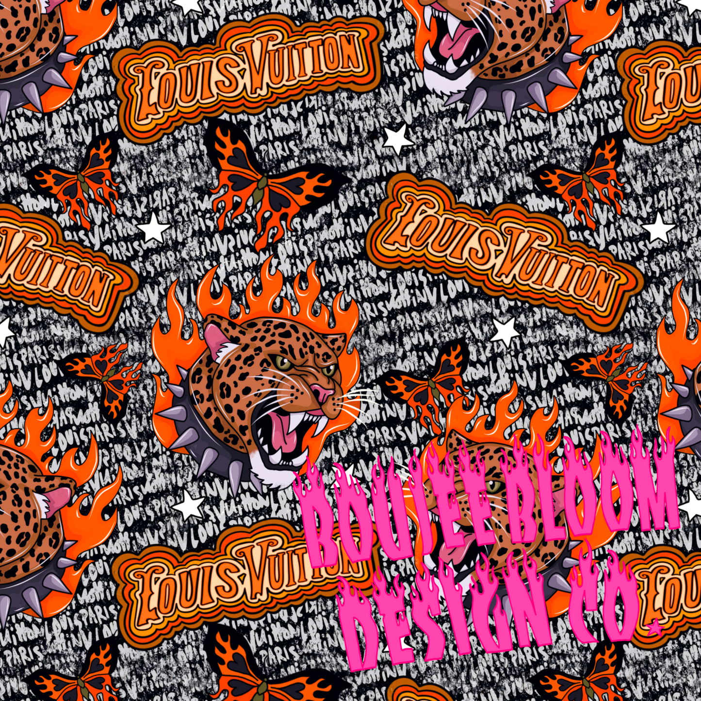 Boujee Tiger and Butterflies seamless