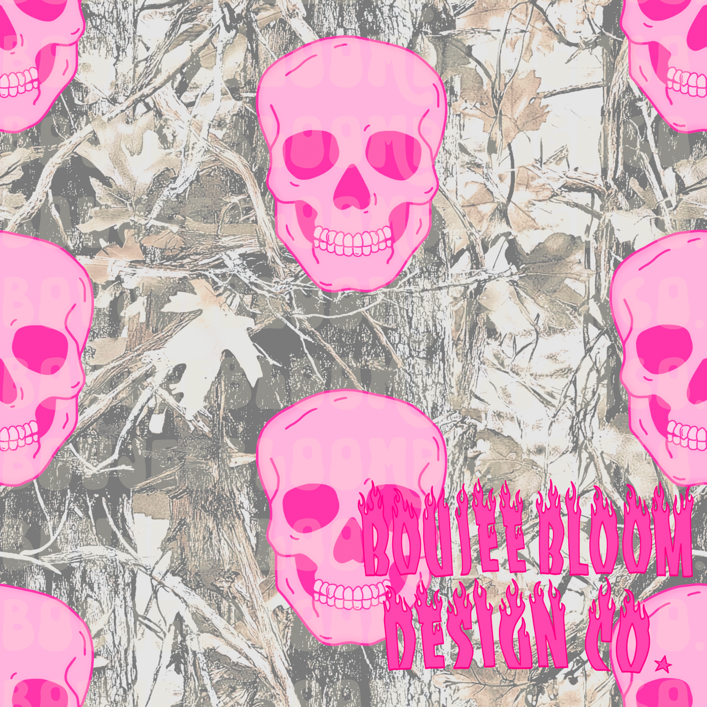 Pink Skullie Camo Seamless