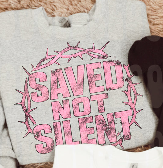 Freebie Pink SAVED NOT SILENT PNG