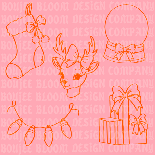 Holly Jolly Handrawn- PROCREATE STAMP SET ONLY