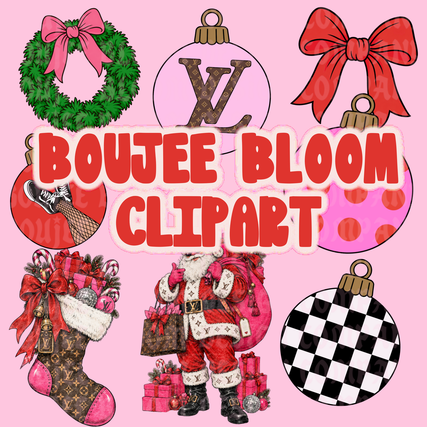 Boujee Christmas Clipart Bundle