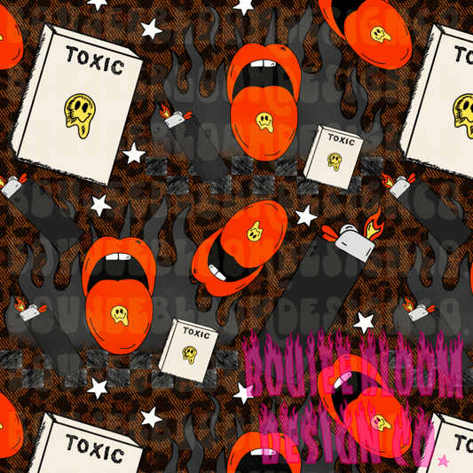 Trippy Lippy Denim Cheetah SEAMLESS