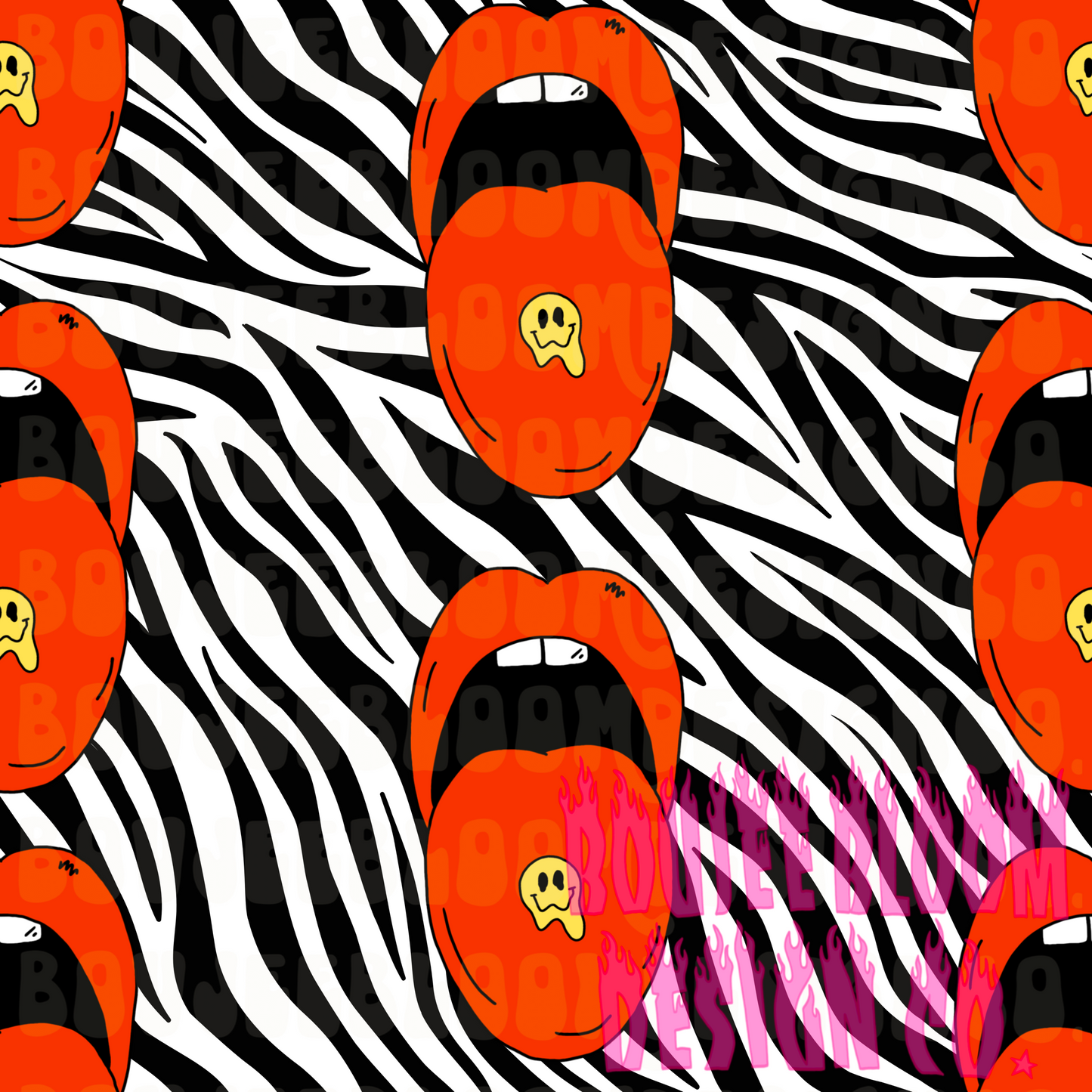 Trippy Lippy Zebra SEAMLESS