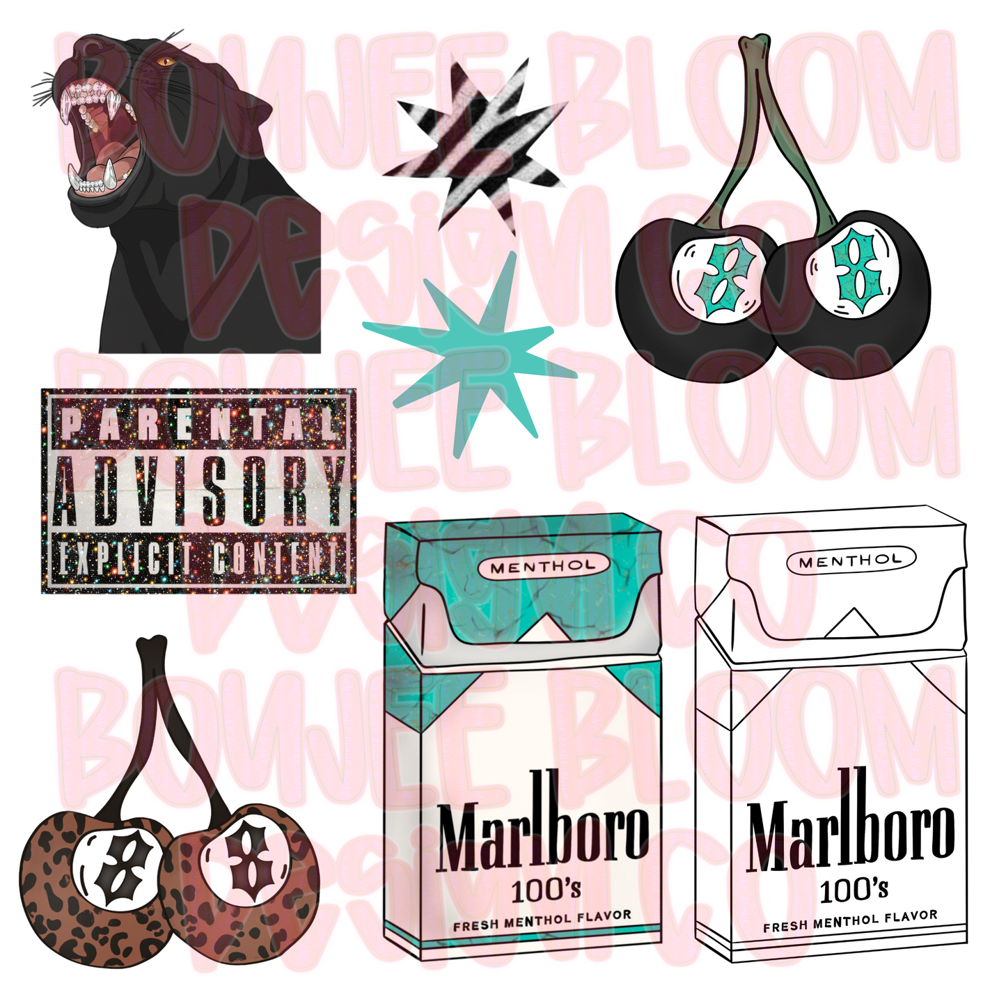 Turquoise 100’s - Commercial Use Only Clip Art Bundle