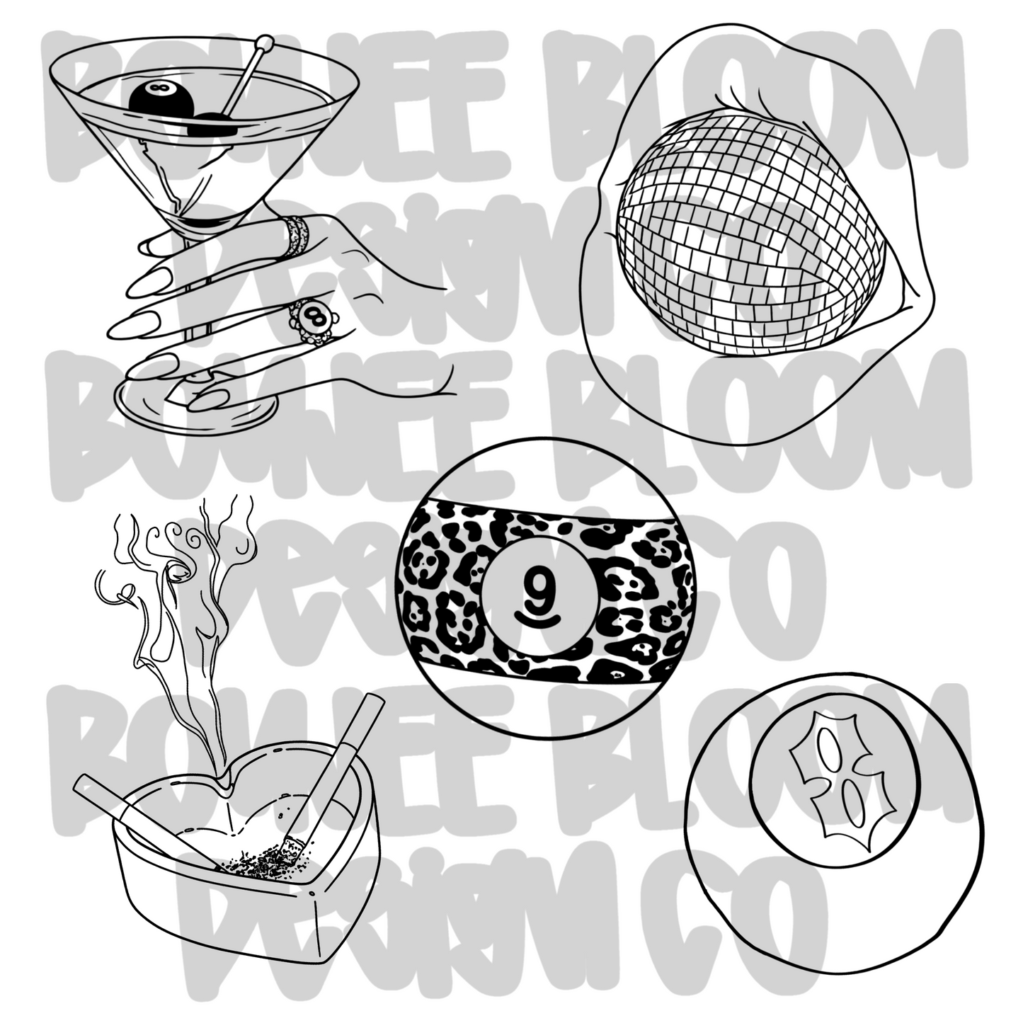 Feral Femme Linework - Commercial Use Only Clip Art Bundle