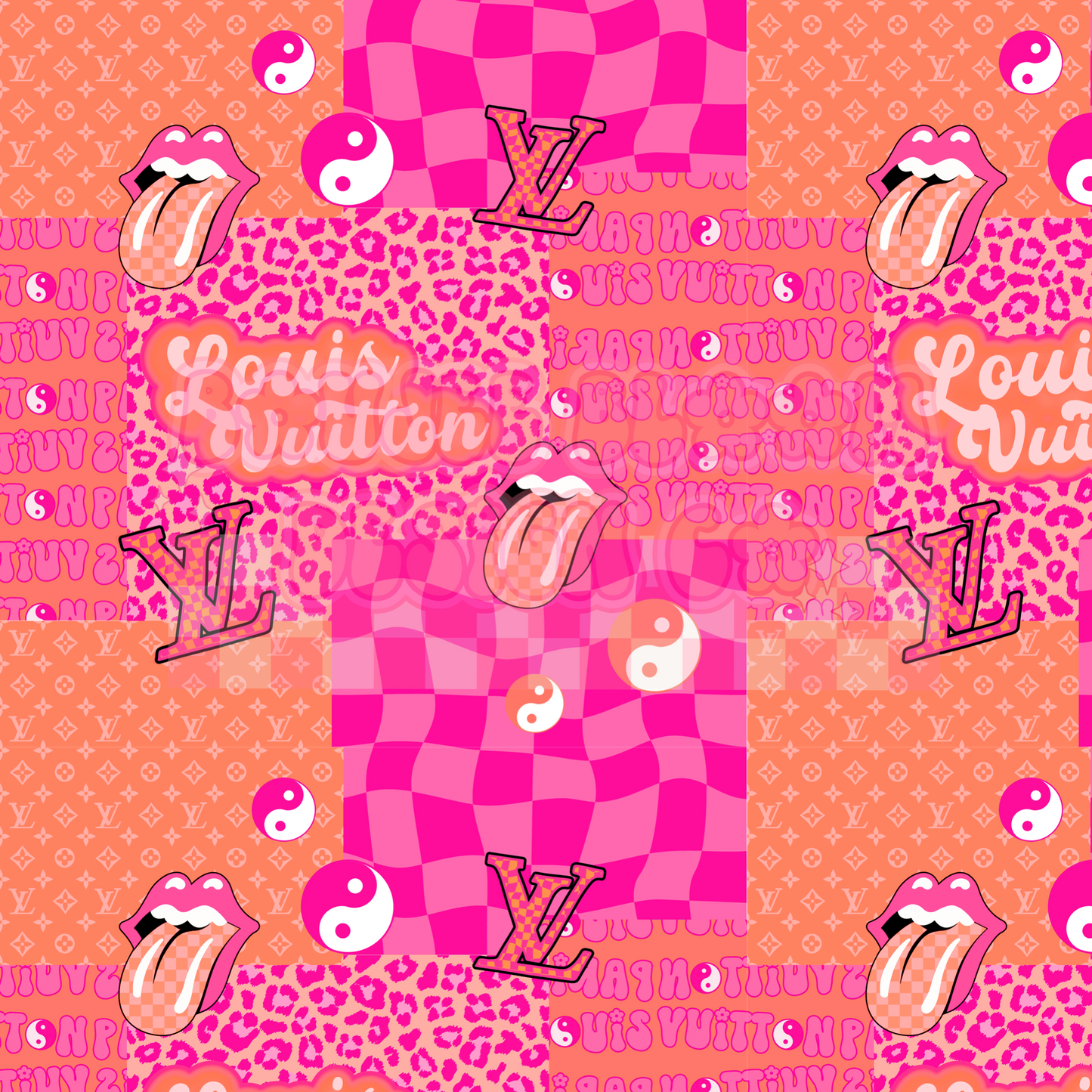 Orange/pink Yin Yang boujee