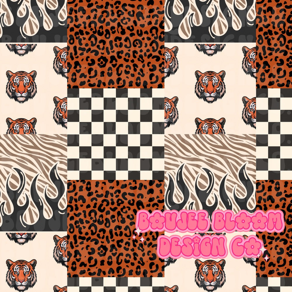 Tiger Patchwork Seamless
