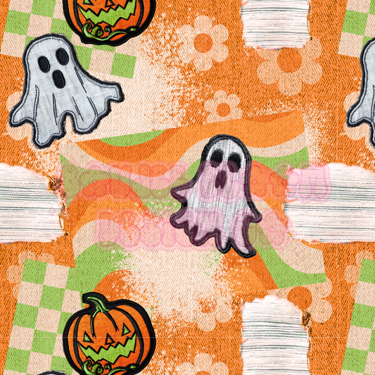 Ghostie Halloween Bleached Denim