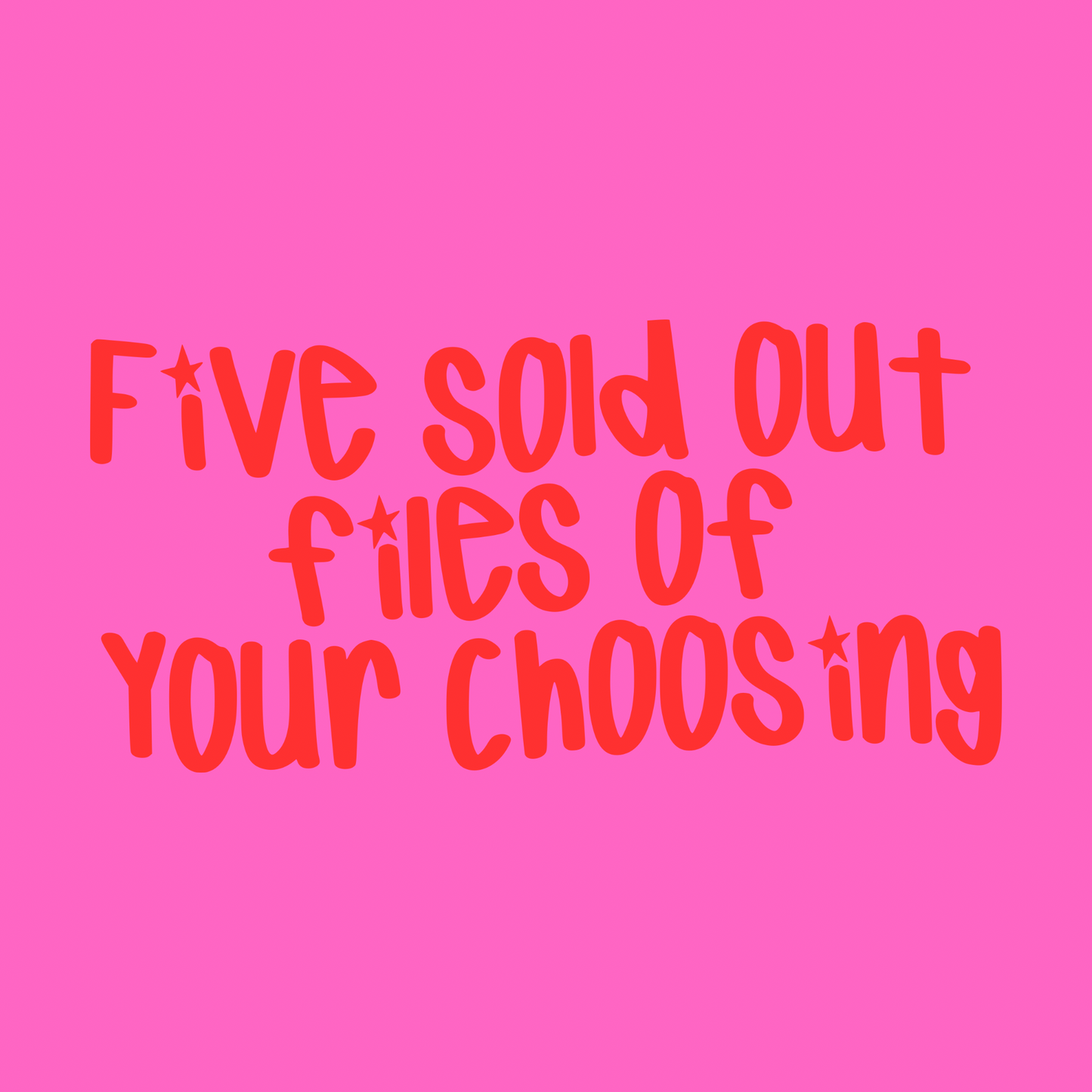 5 Sold Out Files for $10 NO CODES. I WILL REFUND YOU